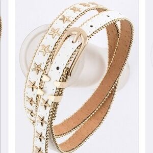 White and Gold Studded Star Dress Jean Belt
